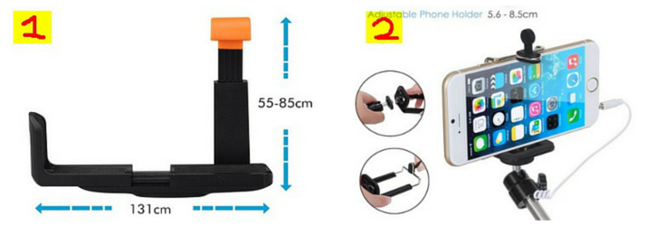 Types of phone holders for selfie sticks